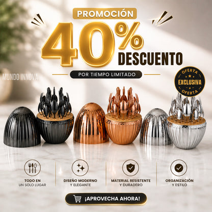 Juego de Cubiertos 24 Piezas – Diseño Huevo Diamante