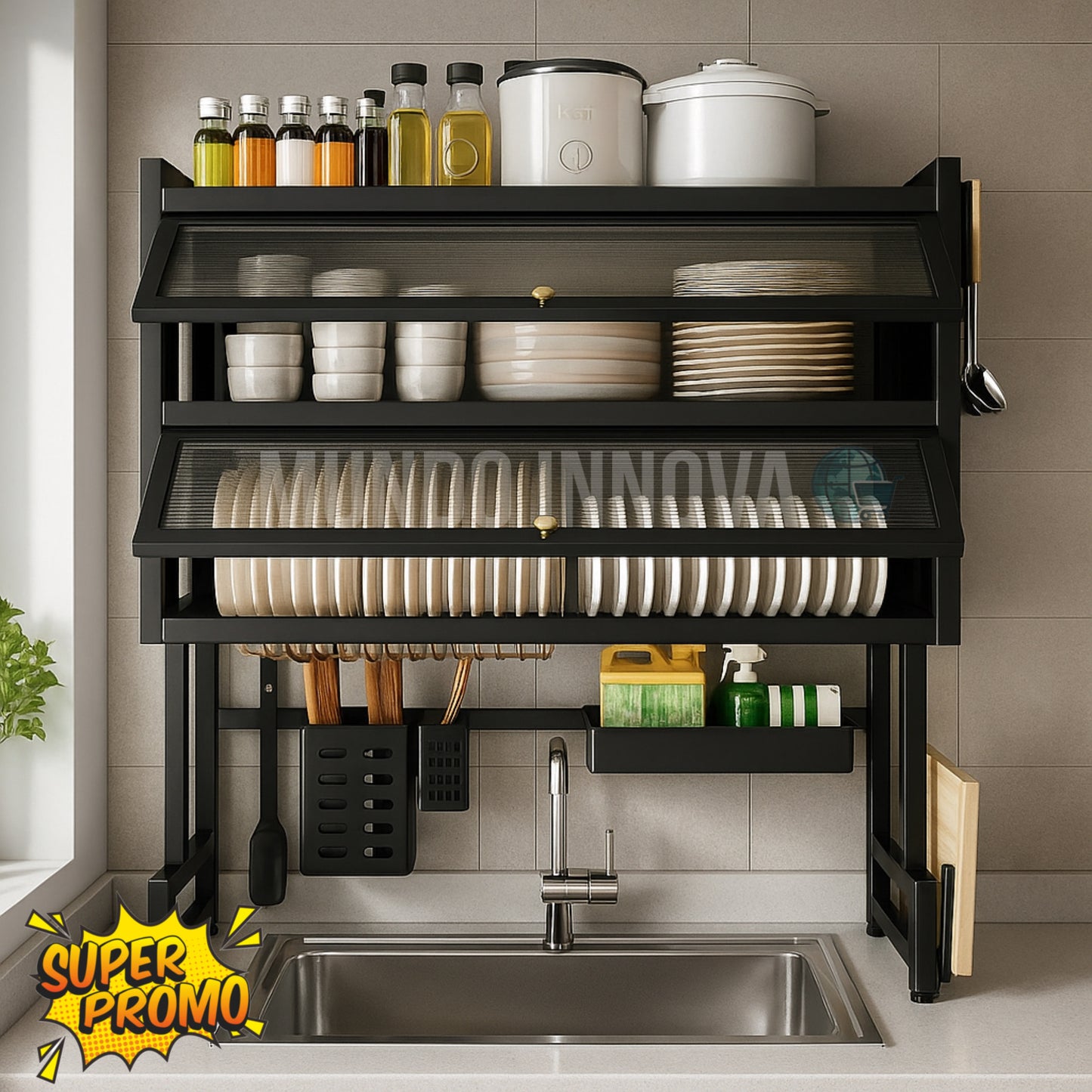 ESCURRIDOR DE PLATOS DOBLE PISO