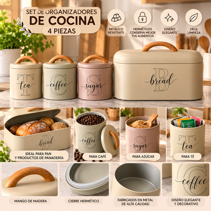 Set de Organizadores de Cocina de 4 Piezas