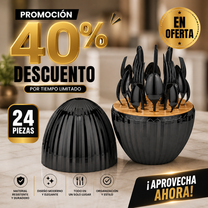 Juego de Cubiertos 24 Piezas – Diseño Huevo Diamante