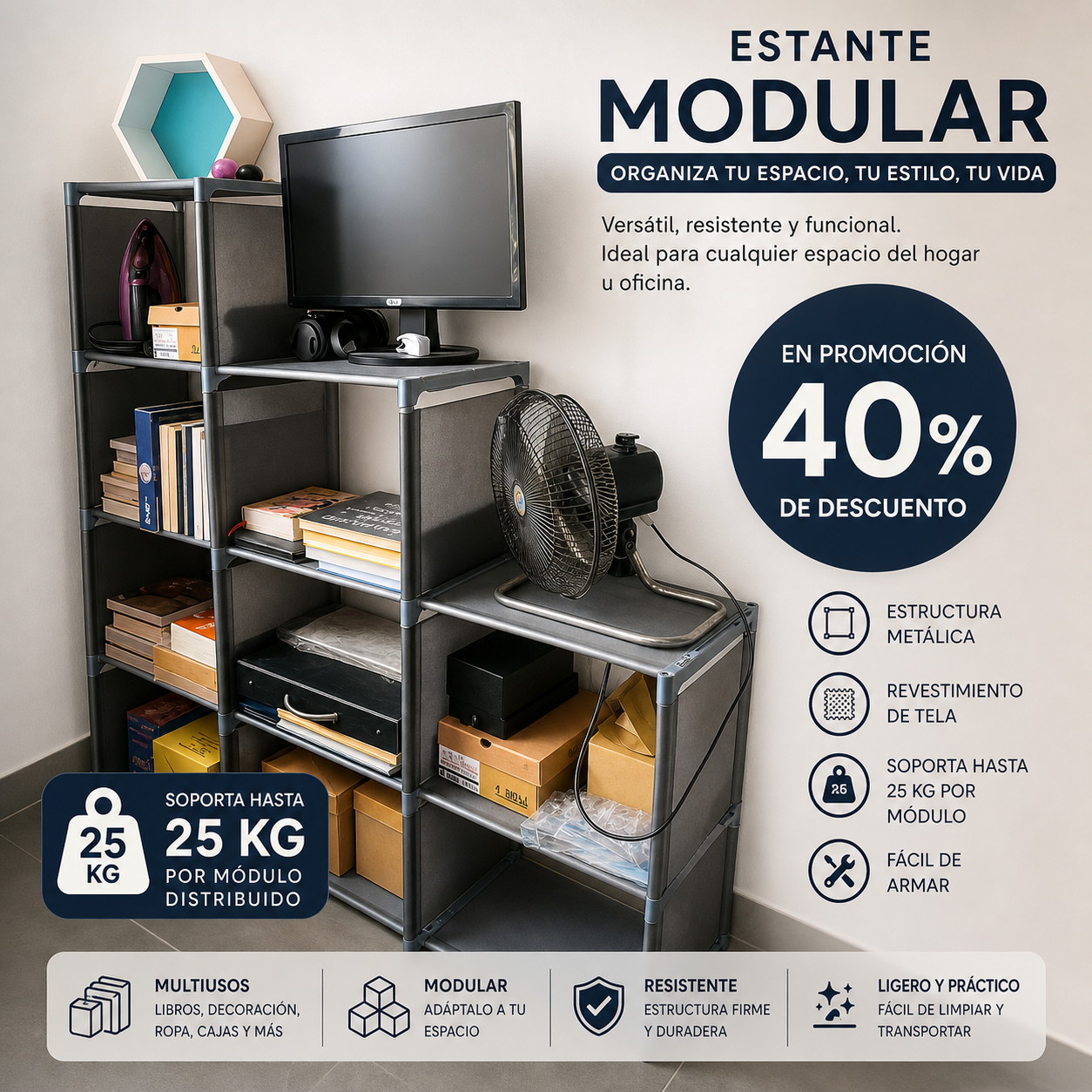 ESTANTE MODULAR MULTIUSOS